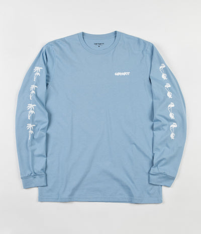 Carhartt Flamingo Script Long Sleeve T-Shirt - Glacier / White