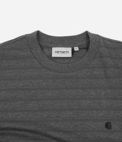 Carhartt Gleeson Stripe T-Shirt - Hemlock Green / Stormcloud Heather