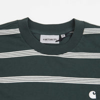 Carhartt Glover T-Shirt - Glover Stripe / Juniper / Wax thumbnail