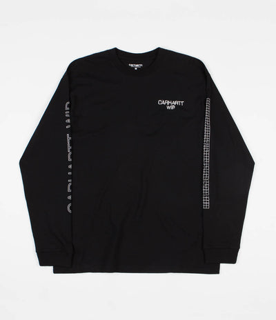 Carhartt Grid C Long Sleeve T-Shirt - Black / White