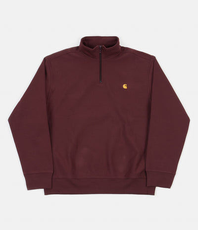 Carhartt Half Zip American Script Sweatshirt - Bordeaux