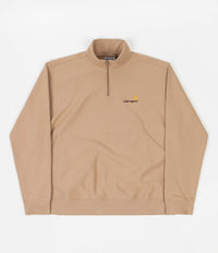 Carhartt Half Zip American Script Sweatshirt - Dusty Hamilton Brown