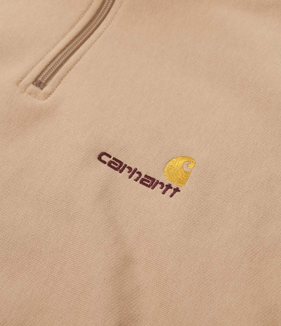 Carhartt Half Zip American Script Sweatshirt - Dusty Hamilton Brown