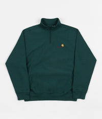 Carhartt Half Zip American Script Sweatshirt - Hedge