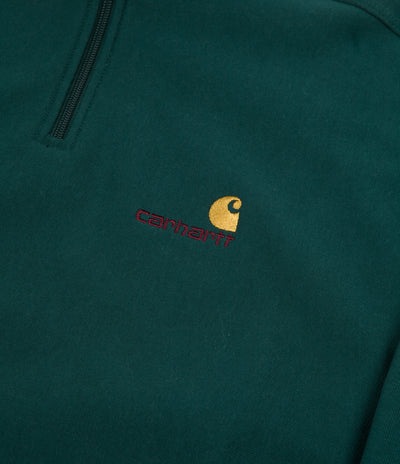 Carhartt Half Zip American Script Sweatshirt - Hedge