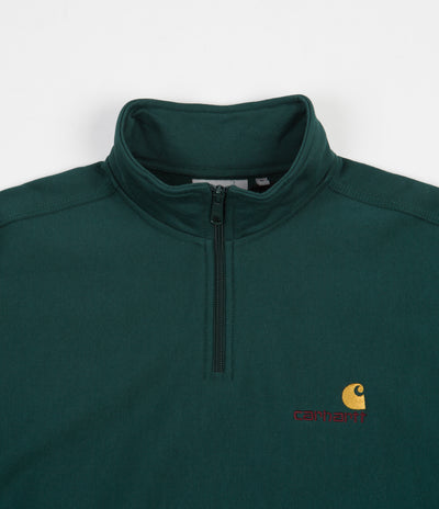 Carhartt Half Zip American Script Sweatshirt - Hedge