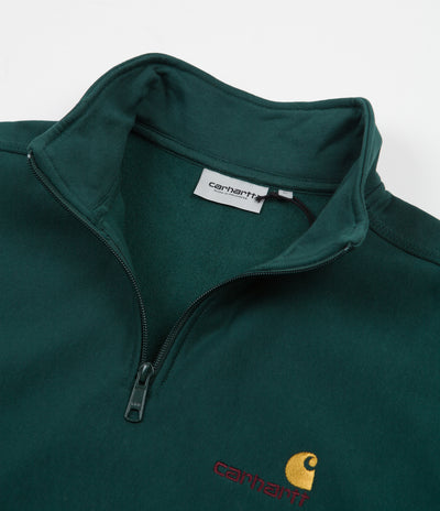 Carhartt Half Zip American Script Sweatshirt - Hedge