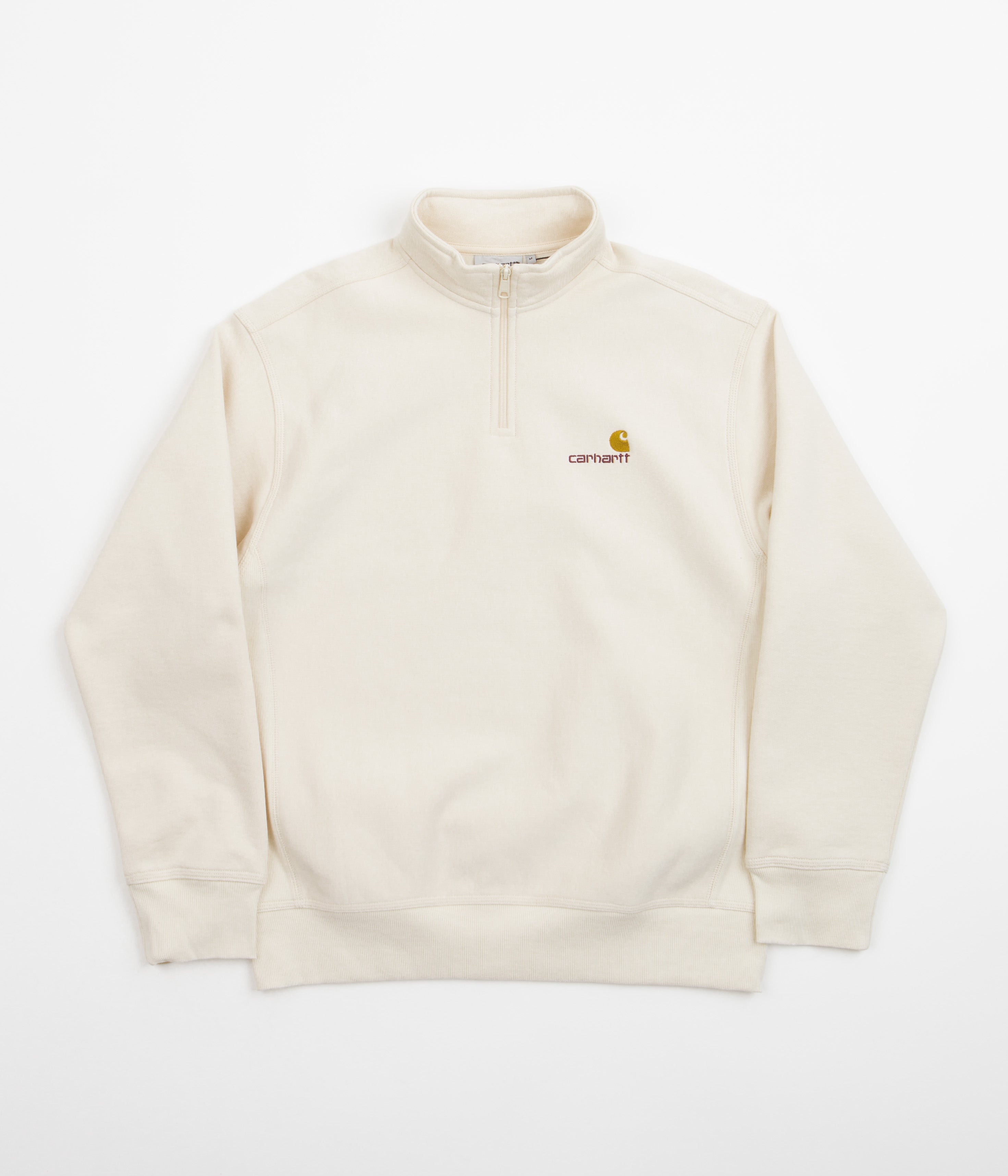 Carhartt Half Zip American Script Sweatshirt - Natural | Flatspot