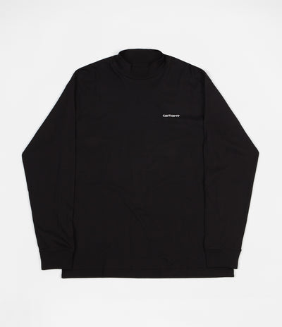 Carhartt Highneck Script Embroidered Long Sleeve T-Shirt - Black / White