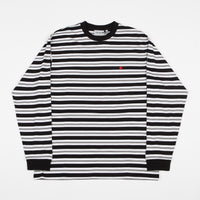 Carhartt Huron Long Sleeve T-Shirt - Black / Cardinal Stripe thumbnail