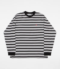 Carhartt Huron Long Sleeve T-Shirt - Black / Cardinal Stripe