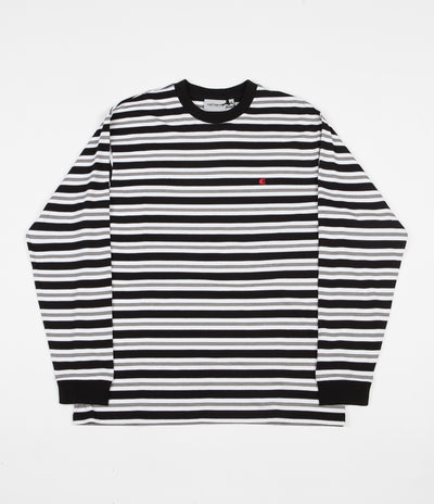 Carhartt Huron Long Sleeve T-Shirt - Black / Cardinal Stripe