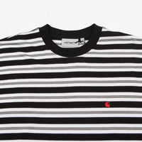 Carhartt Huron Long Sleeve T-Shirt - Black / Cardinal Stripe thumbnail