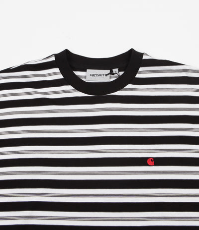 Carhartt Huron Long Sleeve T-Shirt - Black / Cardinal Stripe