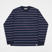 Carhartt Korte Long Sleeve T-Shirt - Dark Navy Stripe thumbnail