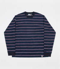 Carhartt Korte Long Sleeve T-Shirt - Dark Navy Stripe