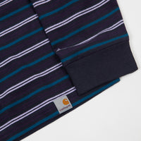 Carhartt Korte Long Sleeve T-Shirt - Dark Navy Stripe thumbnail