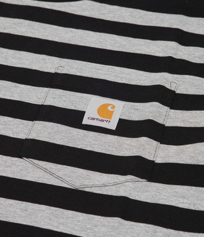 Carhartt Merrick Pocket T-Shirt - Merrick Stripe / Black / Grey Heather