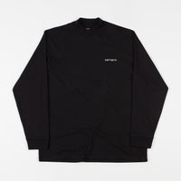 Carhartt Mockneck Script Embroidery Long Sleeve T-Shirt - Black / White thumbnail