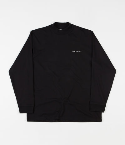 Carhartt Mockneck Script Embroidery Long Sleeve T-Shirt - Black / White