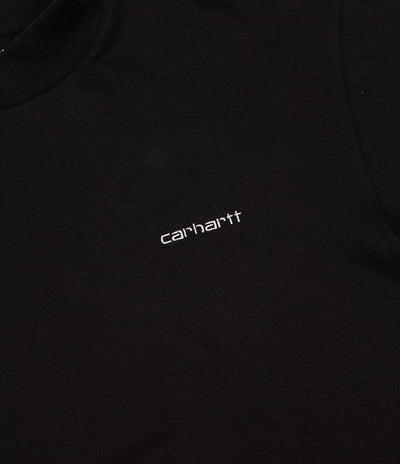 Carhartt Mockneck Script Embroidery Long Sleeve T-Shirt - Black / White