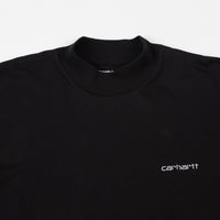 Carhartt Mockneck Script Embroidery Long Sleeve T-Shirt - Black / White thumbnail