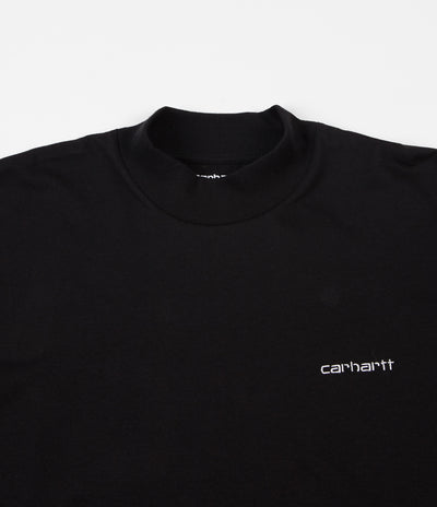 Carhartt Mockneck Script Embroidery Long Sleeve T-Shirt - Black / White