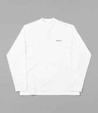 Carhartt Mockneck Script Embroidery Long Sleeve T-Shirt - White / Black