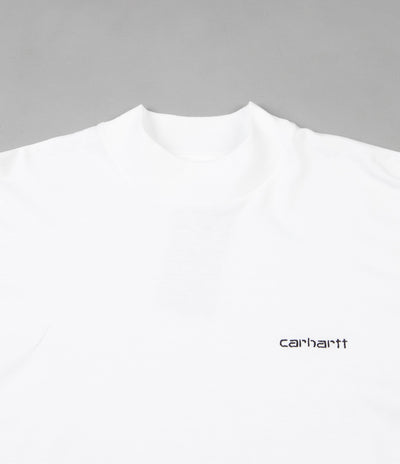 Carhartt Mockneck Script Embroidery Long Sleeve T-Shirt - White / Black