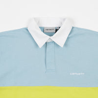 Carhartt Newport Rugby Long Sleeve Polo Shirt - Window / Lime / Submarine thumbnail