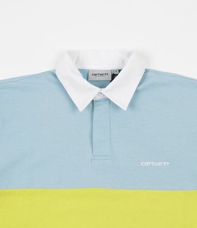 Carhartt Newport Rugby Long Sleeve Polo Shirt - Window / Lime / Submarine