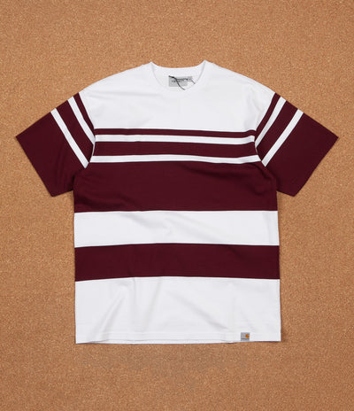 Carhartt Orlando Stripe T-Shirt - White / Chianti