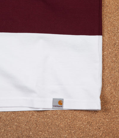 Carhartt Orlando Stripe T-Shirt - White / Chianti