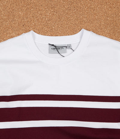 Carhartt Orlando Stripe T-Shirt - White / Chianti