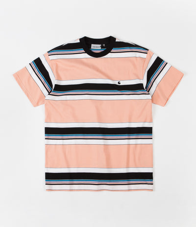 Carhartt Ozark Stripe T-Shirt - Peach / Black