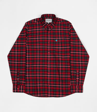 Carhartt Patton Check Shirt - Blast Red / Soft Teal