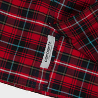 Carhartt Patton Check Shirt - Blast Red / Soft Teal thumbnail