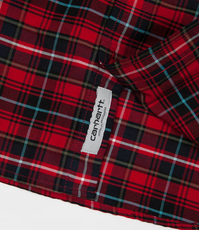 Carhartt Patton Check Shirt - Blast Red / Soft Teal