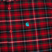 Carhartt Patton Check Shirt - Blast Red / Soft Teal thumbnail