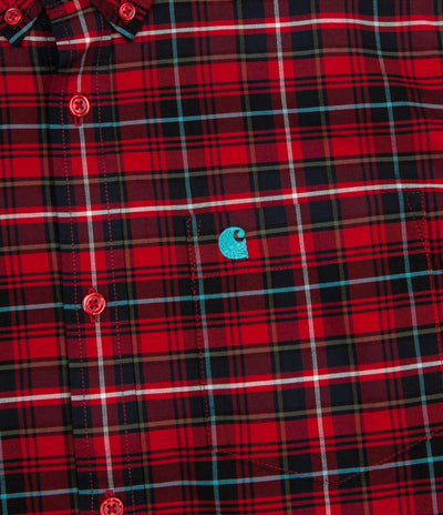 Carhartt Patton Check Shirt - Blast Red / Soft Teal