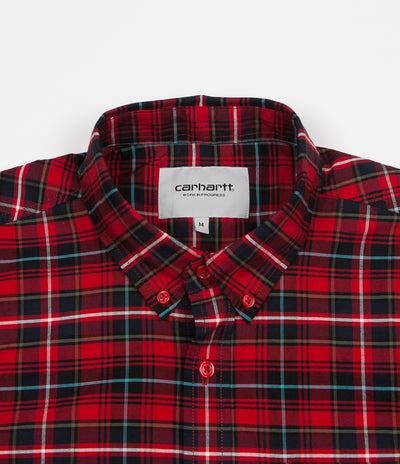 Carhartt Patton Check Shirt - Blast Red / Soft Teal