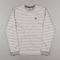 Carhartt Robie Long Sleeve T-Shirt - Grey Heather / Snow / Navy thumbnail