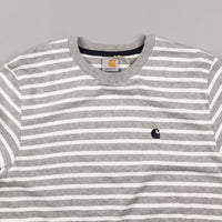 Carhartt Robie Long Sleeve T-Shirt - Grey Heather / Snow / Navy thumbnail