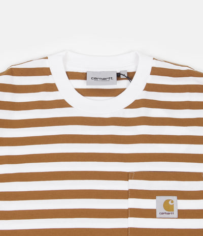 Carhartt Scotty Pocket Long Sleeve T-Shirt - Scotty Stripe / Rum / White