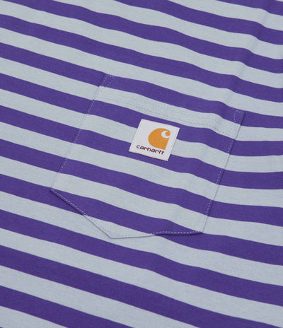 Carhartt Scotty Pocket T-Shirt - Scotty Stripe / Razzmic / Frosted Blue