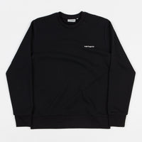 Carhartt Script Embroidery Crewneck Sweatshirt - Black / Wax thumbnail