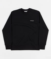 Carhartt Script Embroidery Crewneck Sweatshirt - Black / Wax