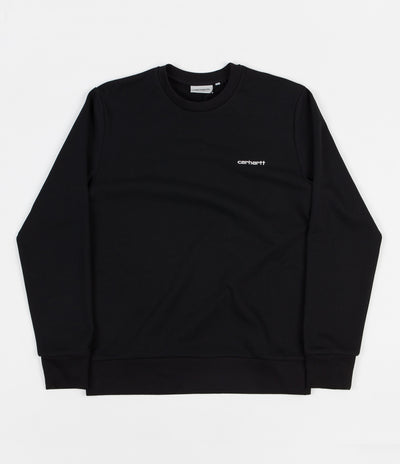 Carhartt Script Embroidery Crewneck Sweatshirt - Black / Wax