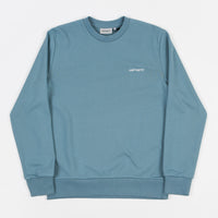 Carhartt Script Embroidery Crewneck Sweatshirt - Dusty Blue / Wax thumbnail