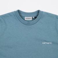 Carhartt Script Embroidery Crewneck Sweatshirt - Dusty Blue / Wax thumbnail